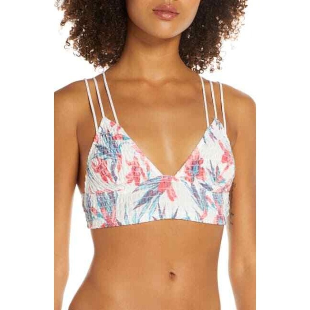Free People NEW Womens XS White Red Emmy Strappy Bralette ob942473
